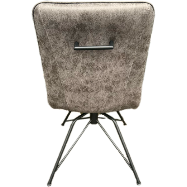 Grey Microfibre Swivel Dining Chairs